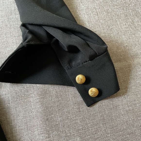 Bomber jacket. Brown and black. Rayon and polyester blend. Fitted. - Picture 3 of 8